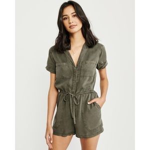 Abercrombie & Fitch Utility Romper in Green